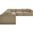  Manufacturer Color_Taupe -- Shaggy 140" Taupe Corduroy Performance Fabric Upholstered 6 pc Modular Sectional IMAGE 4