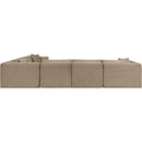  Manufacturer Color_Taupe -- Shaggy 140" Taupe Corduroy Performance Fabric Upholstered 6 pc Modular Sectional IMAGE 5