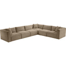  Manufacturer Color_Taupe -- Shaggy 140" Taupe Corduroy Performance Fabric Upholstered 6 pc Modular Sectional IMAGE 6