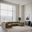  Manufacturer Color_Taupe -- Shaggy 140" Taupe Corduroy Performance Fabric Upholstered 6 pc Modular Sectional IMAGE 2