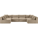  Manufacturer Color_Taupe -- Shaggy 140" Taupe Corduroy Performance Fabric Upholstered 6 pc Modular Sectional IMAGE 3