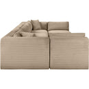  Manufacturer Color_Taupe -- Shaggy 140" Taupe Corduroy Performance Fabric Upholstered 6 pc Modular Sectional IMAGE 4