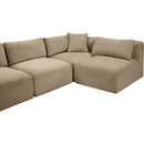  Manufacturer Color_Taupe -- Shaggy 140" Taupe Corduroy Performance Fabric Upholstered 6 pc Modular Sectional IMAGE 9