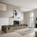  Manufacturer Color_Taupe -- Shaggy 171" Taupe Corduroy Performance Fabric Upholstered 6 pc Modular Sectional IMAGE 2