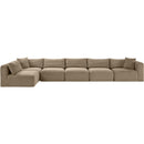  Manufacturer Color_Taupe -- Shaggy 171" Taupe Corduroy Performance Fabric Upholstered 6 pc Modular Sectional IMAGE 3