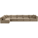  Manufacturer Color_Taupe -- Shaggy 171" Taupe Corduroy Performance Fabric Upholstered 6 pc Modular Sectional IMAGE 5