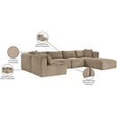  Manufacturer Color_Taupe -- Shaggy 140" Taupe Corduroy Performance Fabric Upholstered 6 pc Modular Sectional IMAGE 14