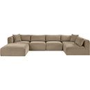  Manufacturer Color_Taupe -- Shaggy 140" Taupe Corduroy Performance Fabric Upholstered 6 pc Modular Sectional IMAGE 3