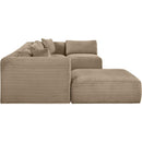  Manufacturer Color_Taupe -- Shaggy 140" Taupe Corduroy Performance Fabric Upholstered 6 pc Modular Sectional IMAGE 4