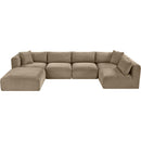  Manufacturer Color_Taupe -- Shaggy 140" Taupe Corduroy Performance Fabric Upholstered 6 pc Modular Sectional IMAGE 6