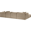  Manufacturer Color_Taupe -- Shaggy 140" Taupe Corduroy Performance Fabric Upholstered 6 pc Modular Sectional IMAGE 7