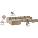  Manufacturer Color_Taupe -- Shaggy 140" Taupe Corduroy Performance Fabric Upholstered 6 pc Modular Sectional IMAGE 12