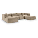  Manufacturer Color_Taupe -- Shaggy 140" Taupe Corduroy Performance Fabric Upholstered 6 pc Modular Sectional IMAGE 1