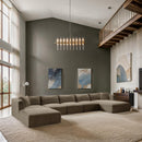 Manufacturer Color_Taupe -- Shaggy 176" Taupe Corduroy Performance Fabric Upholstered 6 pc Modular Sectional IMAGE 2