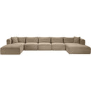  Manufacturer Color_Taupe -- Shaggy 176" Taupe Corduroy Performance Fabric Upholstered 6 pc Modular Sectional IMAGE 3