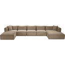  Manufacturer Color_Taupe -- Shaggy 176" Taupe Corduroy Performance Fabric Upholstered 6 pc Modular Sectional IMAGE 6