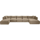 Meridian Shaggy Taupe Corduroy Performance Fabric Modular Sectional IMAGE 6