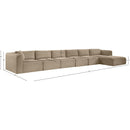  Manufacturer Color_Taupe -- Shaggy 207" Taupe Corduroy Performance Fabric Upholstered 6 pc Modular Sectional IMAGE 12