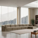  Manufacturer Color_Taupe -- Shaggy 207" Taupe Corduroy Performance Fabric Upholstered 6 pc Modular Sectional IMAGE 2