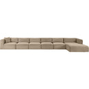  Manufacturer Color_Taupe -- Shaggy 207" Taupe Corduroy Performance Fabric Upholstered 6 pc Modular Sectional IMAGE 3