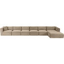  Manufacturer Color_Taupe -- Shaggy 207" Taupe Corduroy Performance Fabric Upholstered 6 pc Modular Sectional IMAGE 6