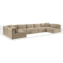 Meridian Shaggy Taupe Corduroy Performance Fabric Modular Sectional IMAGE 12