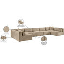  Manufacturer Color_Taupe -- Shaggy 171" Taupe Corduroy Performance Fabric Upholstered 7 pc Modular Sectional IMAGE 13