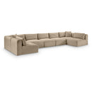  Manufacturer Color_Taupe -- Shaggy 171" Taupe Corduroy Performance Fabric Upholstered 7 pc Modular Sectional IMAGE 1