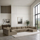  Manufacturer Color_Taupe -- Shaggy 171" Taupe Corduroy Performance Fabric Upholstered 7 pc Modular Sectional IMAGE 2