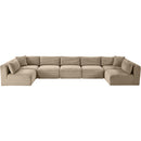  Manufacturer Color_Taupe -- Shaggy 171" Taupe Corduroy Performance Fabric Upholstered 7 pc Modular Sectional IMAGE 6