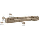  Manufacturer Color_Taupe -- Shaggy 202" Taupe Corduroy Performance Fabric Upholstered 7 pc Modular Sectional IMAGE 14
