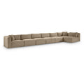  Manufacturer Color_Taupe -- Shaggy 202" Taupe Corduroy Performance Fabric Upholstered 7 pc Modular Sectional IMAGE 1