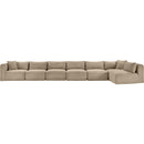  Manufacturer Color_Taupe -- Shaggy 202" Taupe Corduroy Performance Fabric Upholstered 7 pc Modular Sectional IMAGE 3