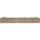  Manufacturer Color_Taupe -- Shaggy 202" Taupe Corduroy Performance Fabric Upholstered 7 pc Modular Sectional IMAGE 5