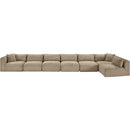 Meridian Shaggy Taupe Corduroy Performance Fabric Modular Sectional IMAGE 6