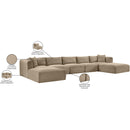  Manufacturer Color_Taupe -- Shaggy 171" Taupe Corduroy Performance Fabric Upholstered 7 pc Modular Sectional IMAGE 12