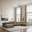 Meridian Shaggy Taupe Corduroy Performance Fabric Modular Sectional IMAGE 2