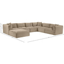  Manufacturer Color_Taupe -- Shaggy 140" Taupe Corduroy Performance Fabric Upholstered 7 pc Modular Sectional IMAGE 13