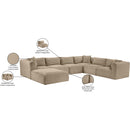  Manufacturer Color_Taupe -- Shaggy 140" Taupe Corduroy Performance Fabric Upholstered 7 pc Modular Sectional IMAGE 14