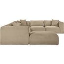  Manufacturer Color_Taupe -- Shaggy 140" Taupe Corduroy Performance Fabric Upholstered 7 pc Modular Sectional IMAGE 4