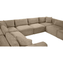 Manufacturer Color_Taupe -- Shaggy 140" Taupe Corduroy Performance Fabric Upholstered 8 pc Modular Sectional IMAGE 11