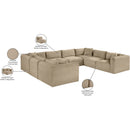  Manufacturer Color_Taupe -- Shaggy 140" Taupe Corduroy Performance Fabric Upholstered 8 pc Modular Sectional IMAGE 14