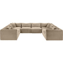  Manufacturer Color_Taupe -- Shaggy 140" Taupe Corduroy Performance Fabric Upholstered 8 pc Modular Sectional IMAGE 3