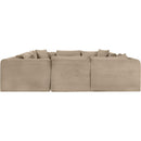 Meridian Shaggy Taupe Corduroy Performance Fabric Modular Sectional IMAGE 4