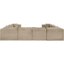  Manufacturer Color_Taupe -- Shaggy 140" Taupe Corduroy Performance Fabric Upholstered 8 pc Modular Sectional IMAGE 5