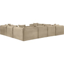  Manufacturer Color_Taupe -- Shaggy 140" Taupe Corduroy Performance Fabric Upholstered 8 pc Modular Sectional IMAGE 7