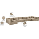  Manufacturer Color_Taupe -- Shaggy 202" Taupe Corduroy Performance Fabric Upholstered 8 pc Modular Sectional IMAGE 13
