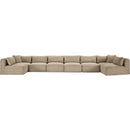  Manufacturer Color_Taupe -- Shaggy 202" Taupe Corduroy Performance Fabric Upholstered 8 pc Modular Sectional IMAGE 3