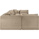  Manufacturer Color_Taupe -- Shaggy 202" Taupe Corduroy Performance Fabric Upholstered 8 pc Modular Sectional IMAGE 4