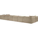  Manufacturer Color_Taupe -- Shaggy 202" Taupe Corduroy Performance Fabric Upholstered 8 pc Modular Sectional IMAGE 7